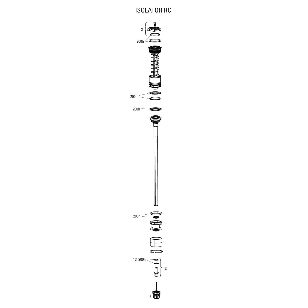 Uppgraderingskolvsats för ROCKSHOX dämparisolator RC 3 positioner gaffel DOMAIN 38MM C1+ (2025+)