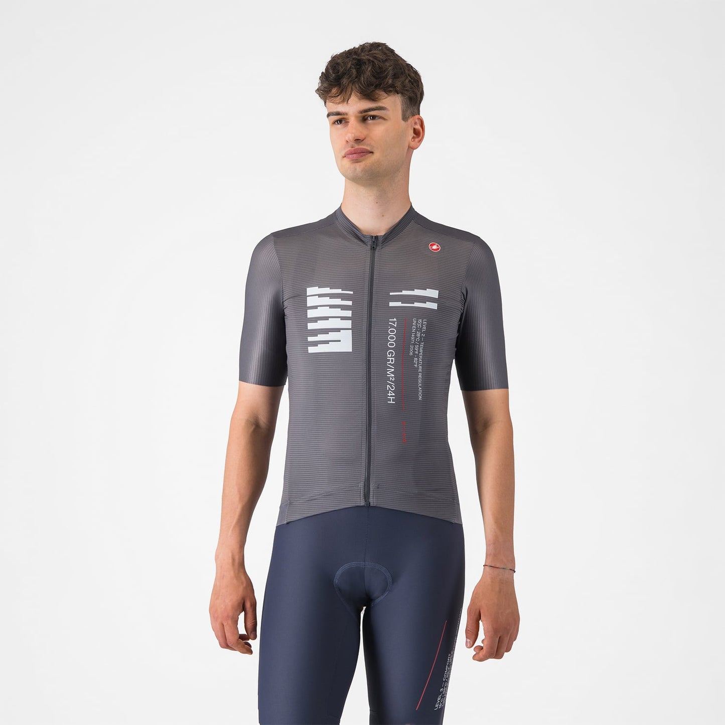 CASTELLI ESPRESSO R--A/D kortärmad tröja rökgrå