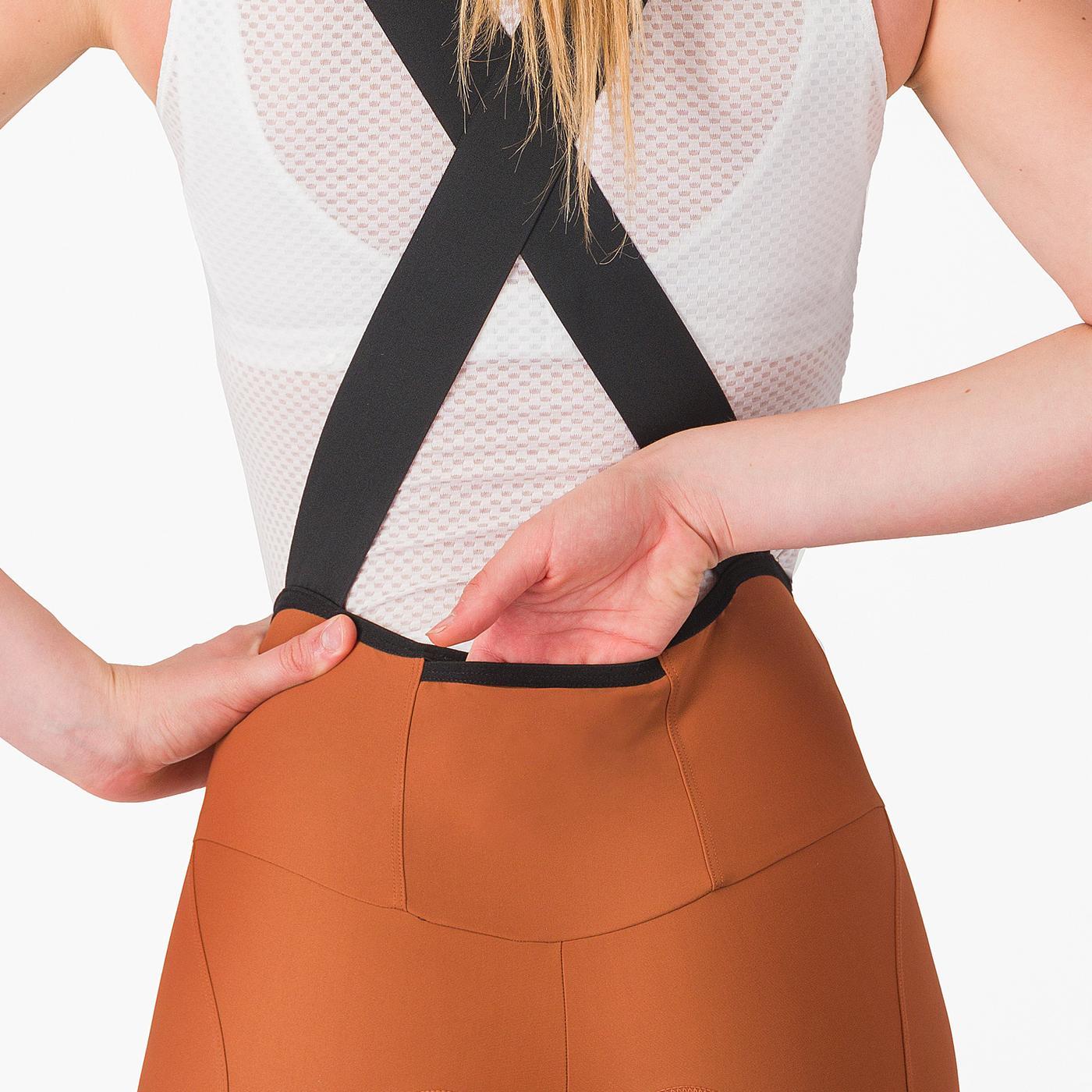 CASTELLI ESPRESSO W DT Hängselbyxa, brun, för dam