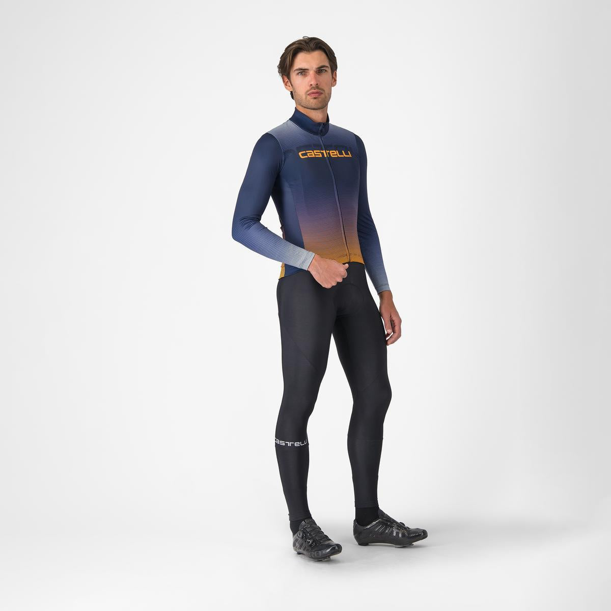 CASTELLLI APICE THERMAL Long Sleeve Jersey Blue/Orange