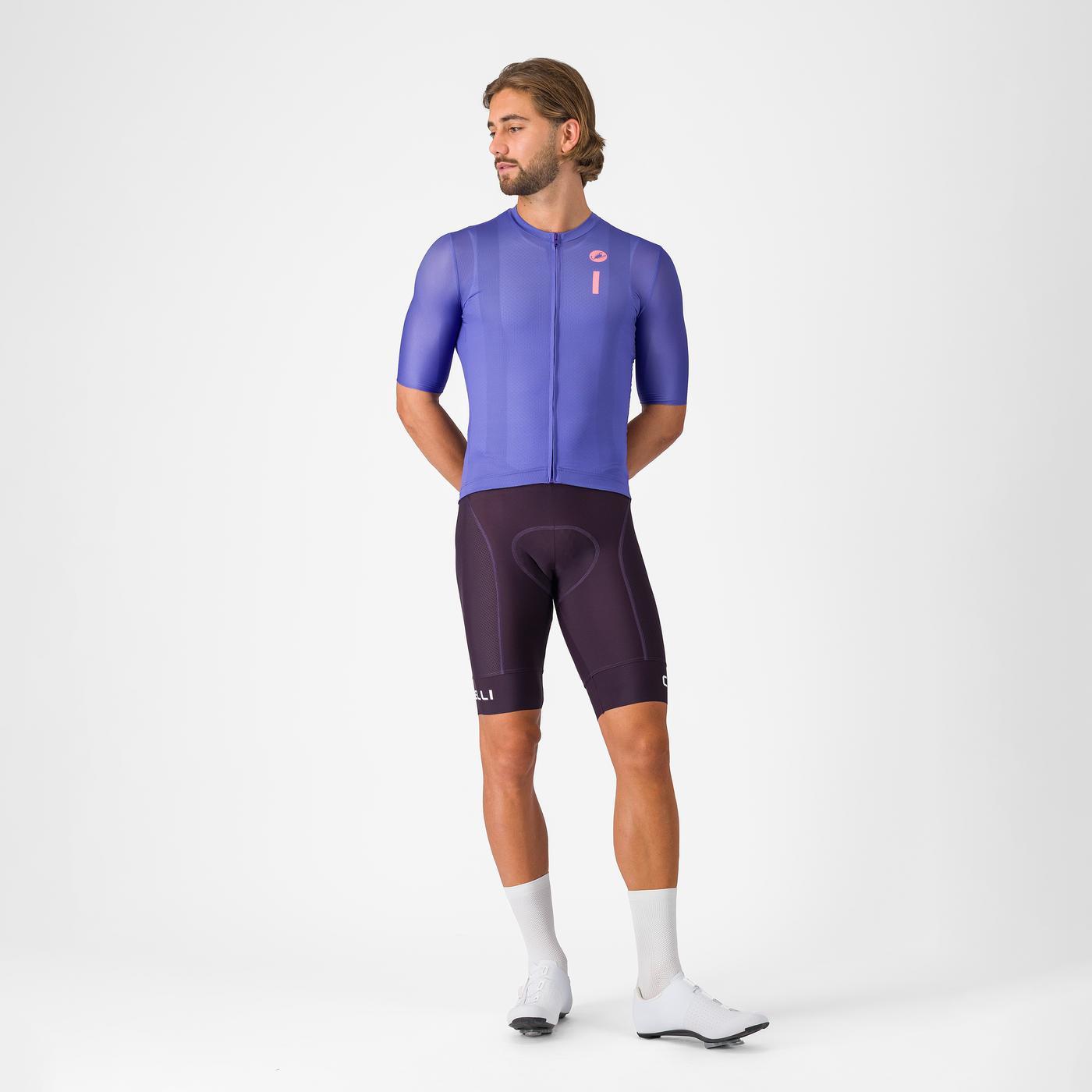 CASTELLI DRITTONE LOGO Kortärmad Jersey Lila