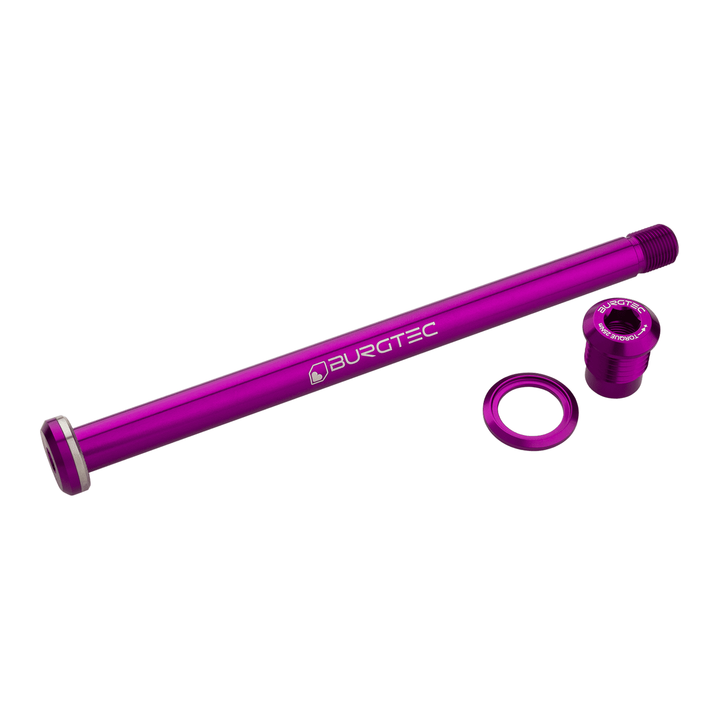 BURGTEC 174 mm bakhjulsaxel för Yeti-ram Lila