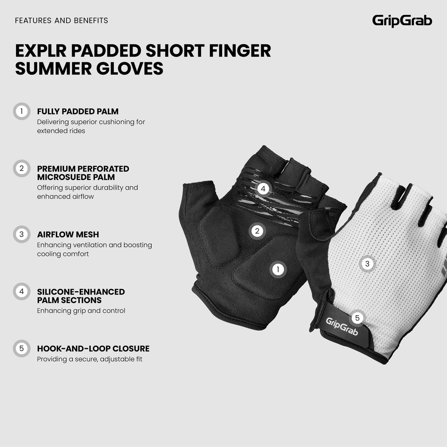 GRIPGRAB EXPLR RC MAX Korta handskar Vit