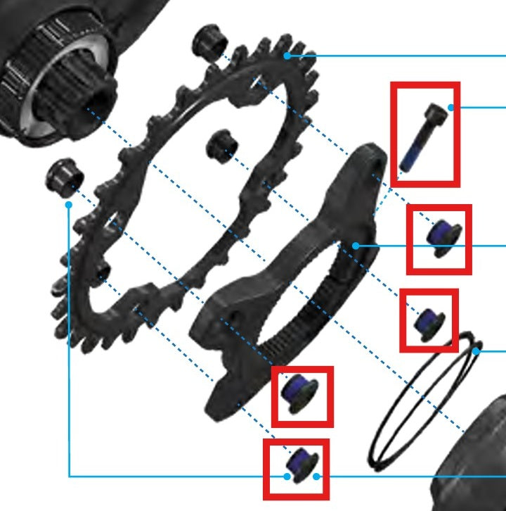 SRAM bolt kit for MAHLE crankset motor
