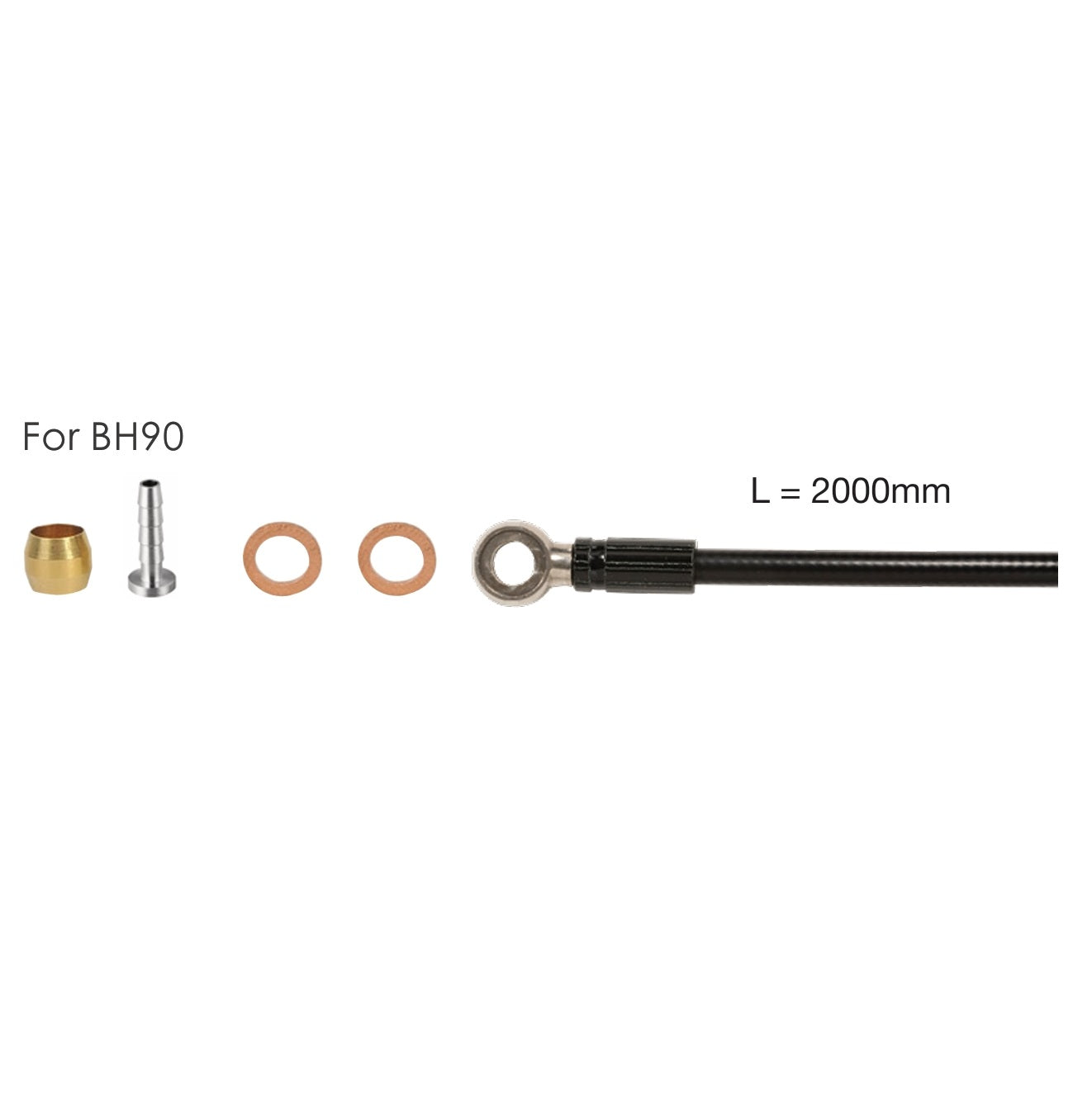 Sats Hydro Slangar 2m ELVEDES för SHIMANO SM-BH 90+banjo+parts