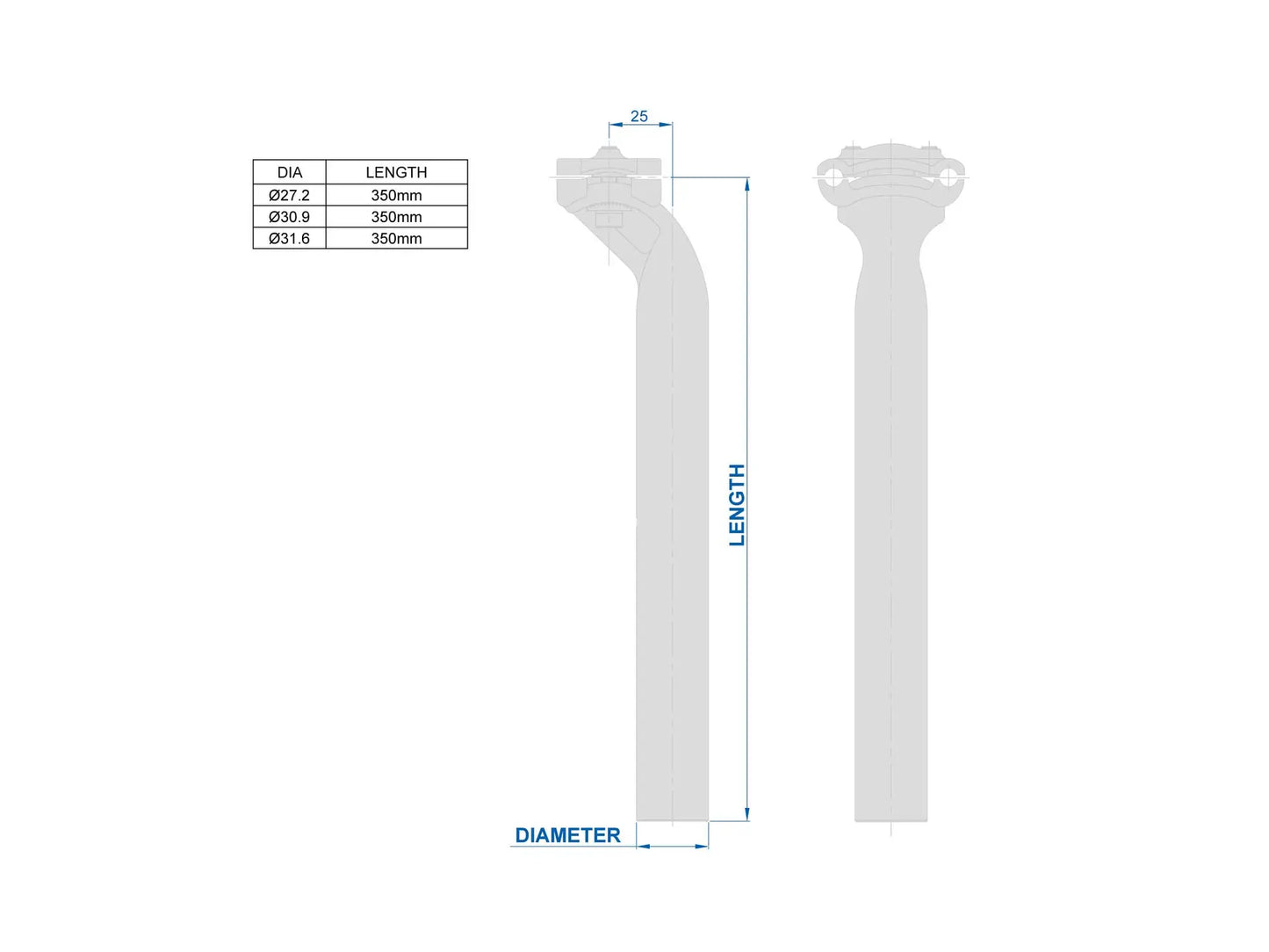 Sadelstolpe RITCHEY CLASSIC TWO-BOLT Setback 25mm