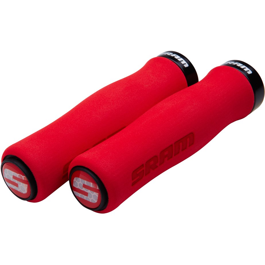 SRAM FOAM CONTOUR Lock-On 129 mm röda handtag