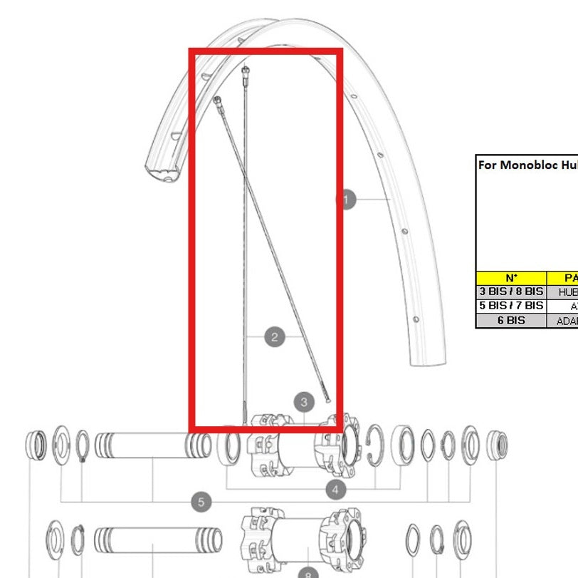 Kit of 12 MAVIC CROSSONE/CROSSMAX/XA 278mm Front/Rear spokes