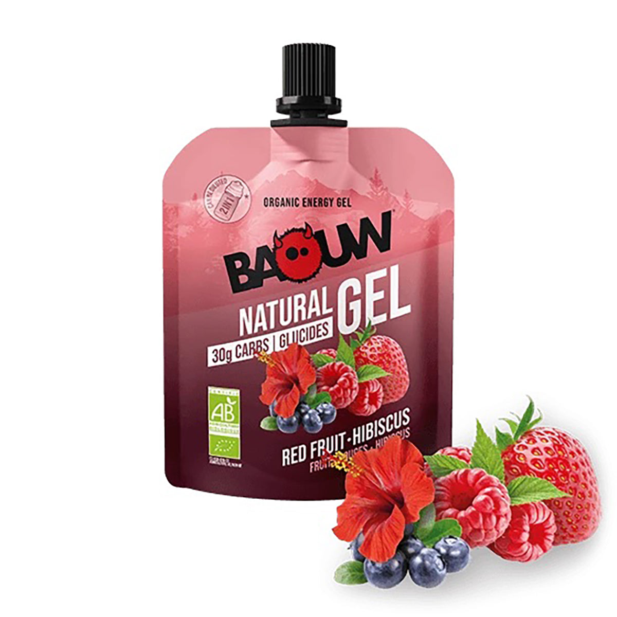 BAOUW Ekologisk energigel med röda frukter och hibiskus (85 g)