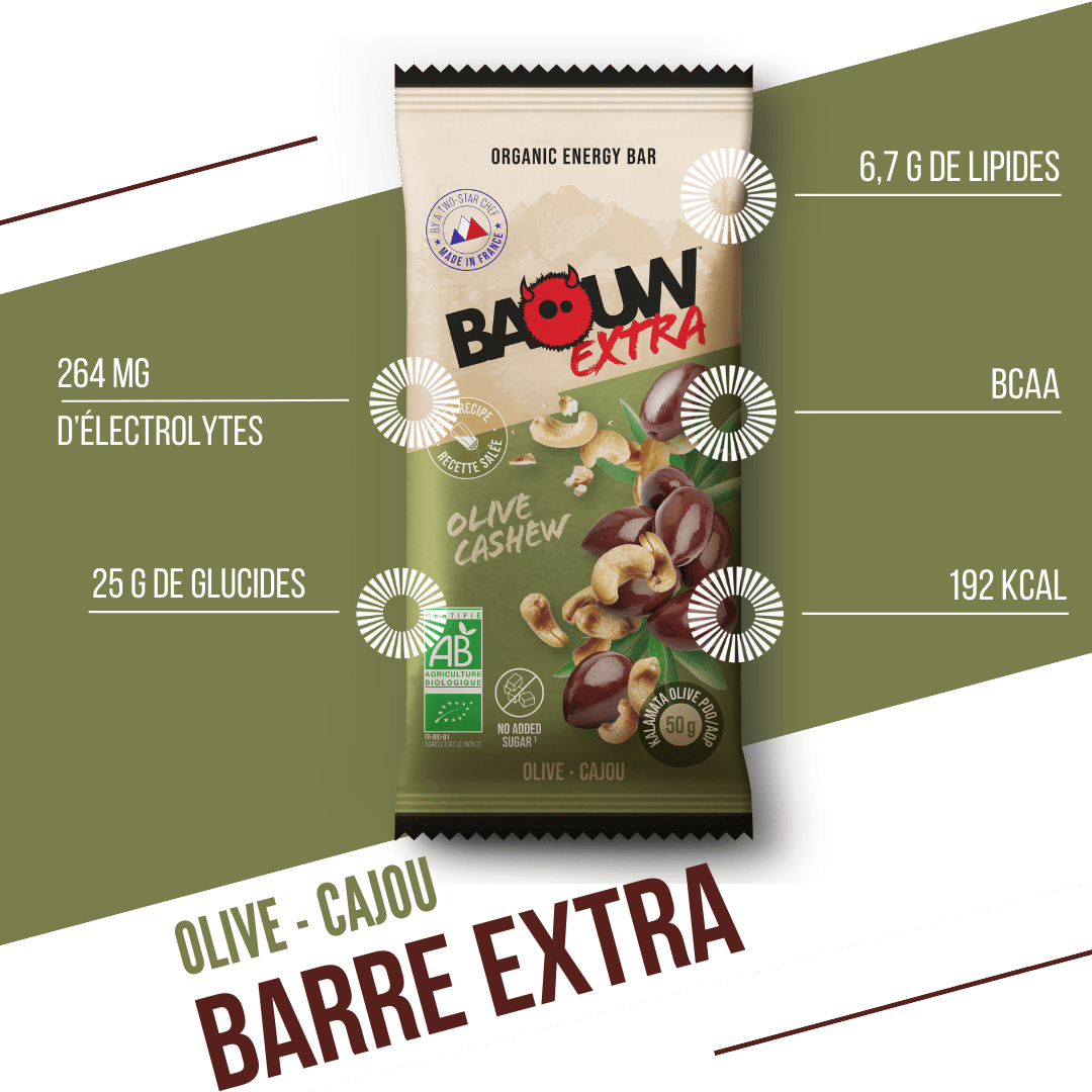 BAOUW ORGANIC EXTRA Saltad oliv-cashew Energy Bar (50 g)