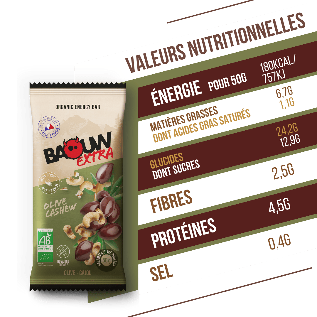 BAOUW ORGANIC EXTRA Saltad oliv-cashew Energy Bar (50 g)