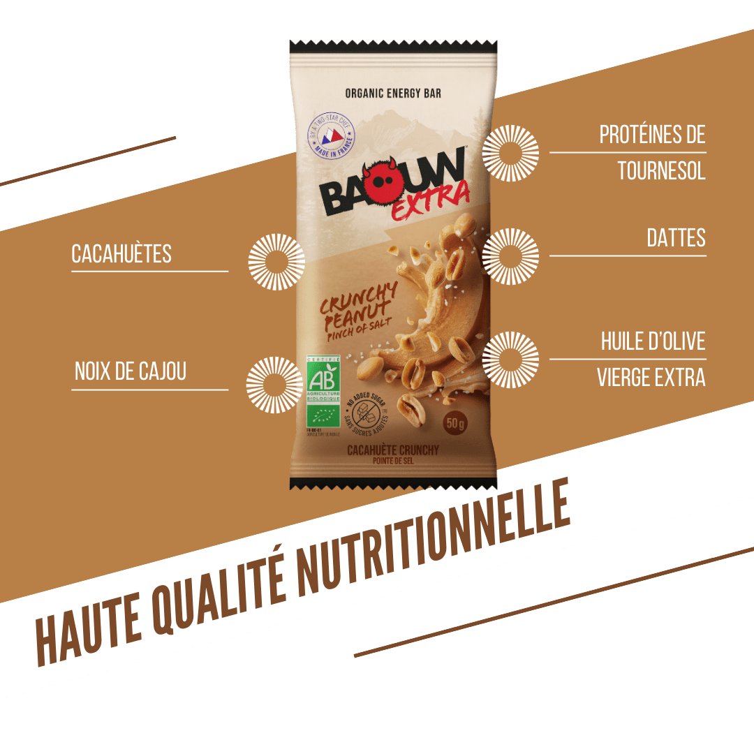 BAOUW ORGANIC EXTRA Crunchy Peanut Energy Bar (50 g)