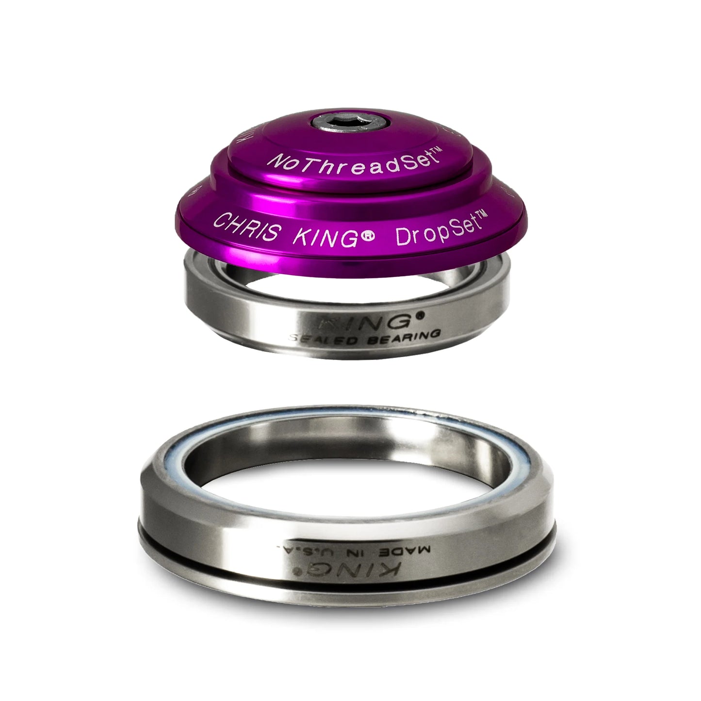 Integrerat headset CHRIS KING DROPSET 3 1"1/8 - 1,5" IS41/IS52 36° Violet