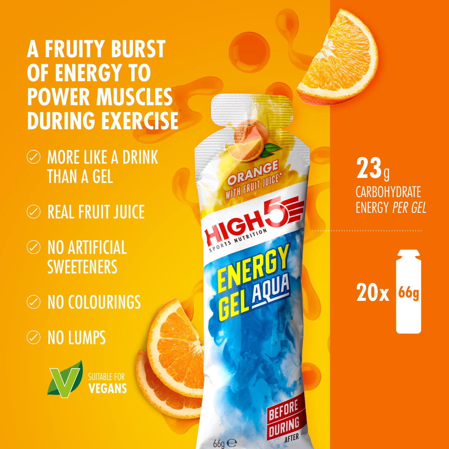 HIGH5 ENERGY GEL Aqua (66g) Orange