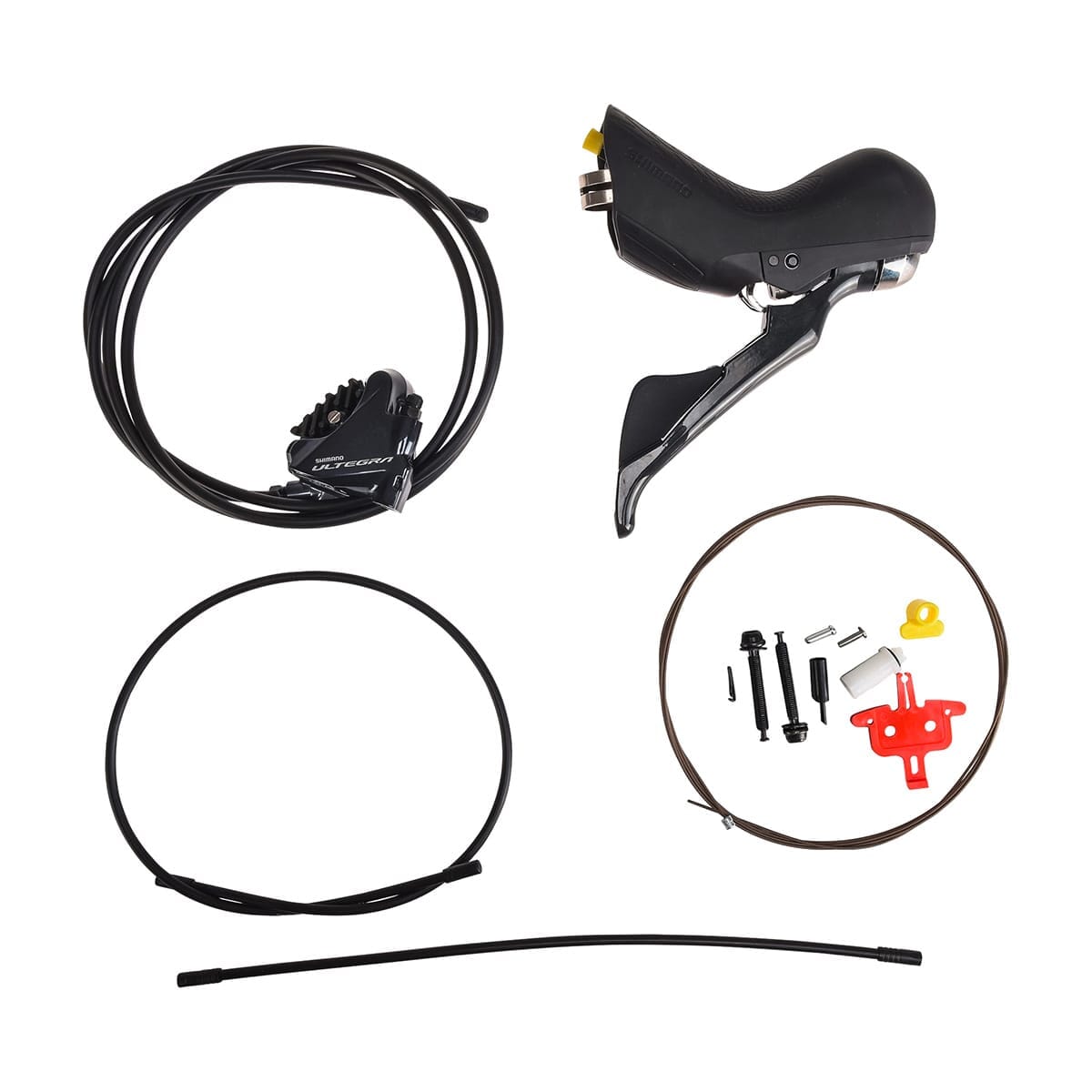 Ett par SHIMANO ULTEGRA R8020 2x11 Flat Mount Discless-spakar och bromsok