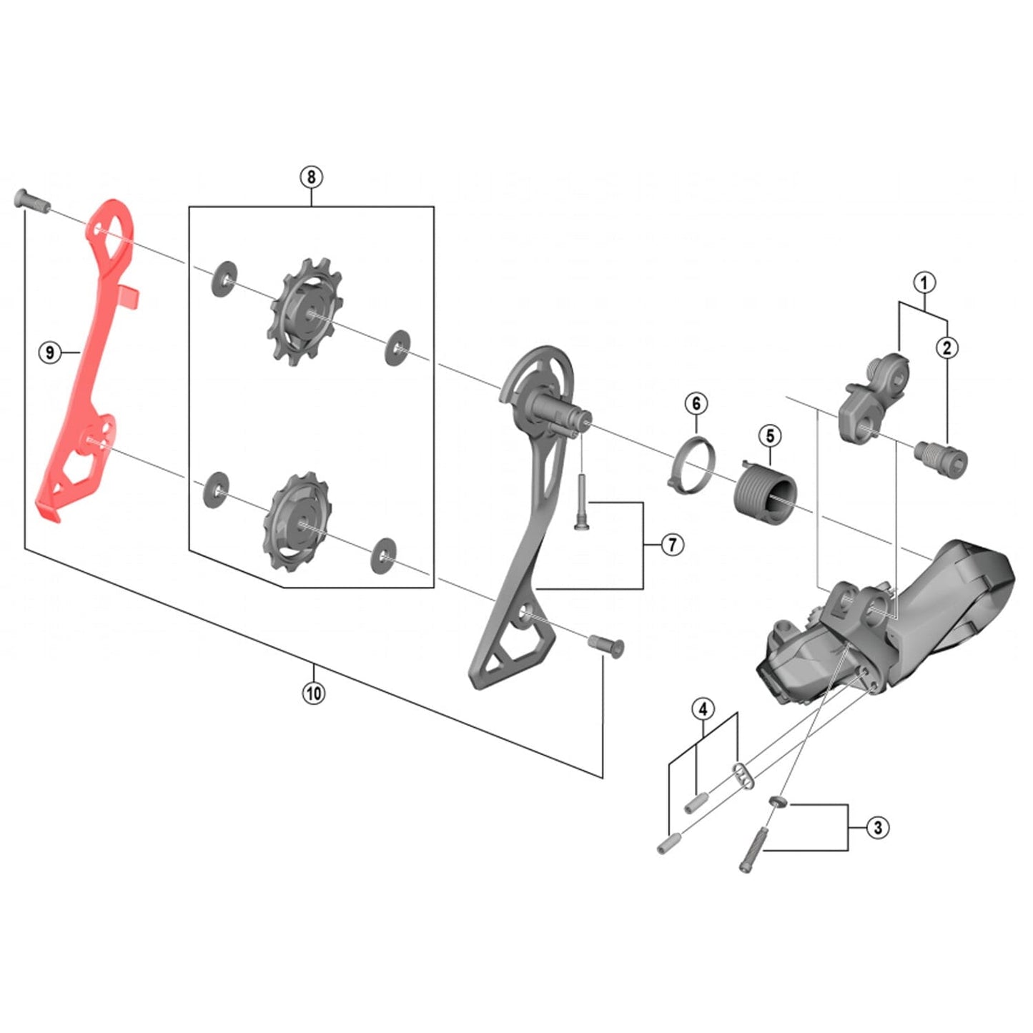 Chape de Dérailleur Interne Médium SHIMANO ULTEGRA Di2 RD-R8050-GS #Y3HR00040