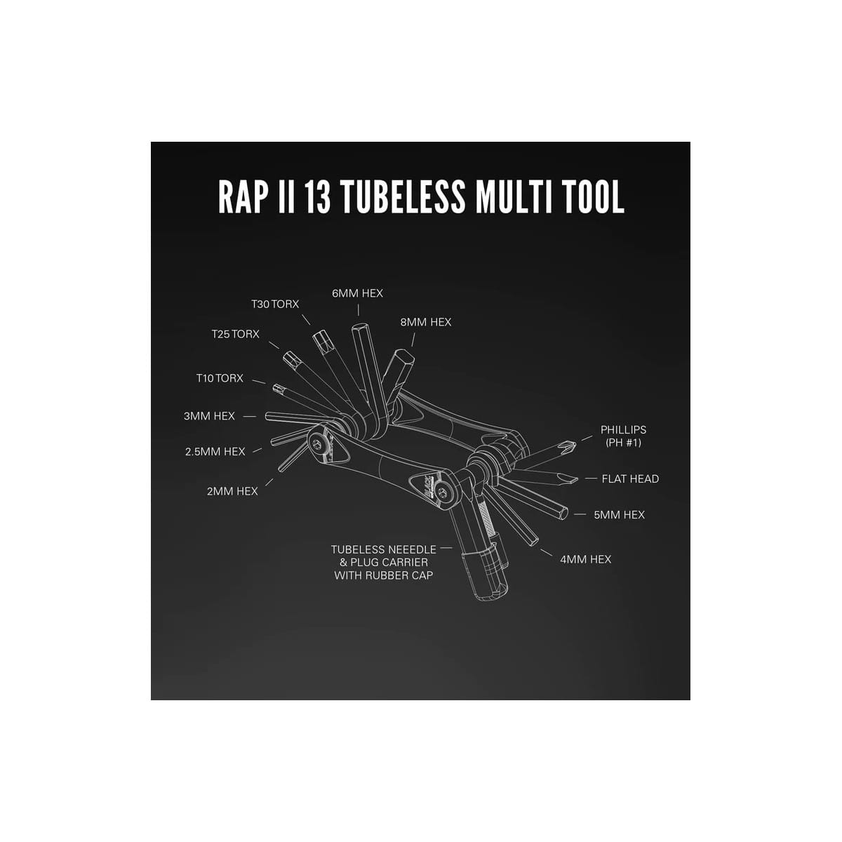 LEZYNE RAP II Multiverktyg - Tubeless (13 verktyg)