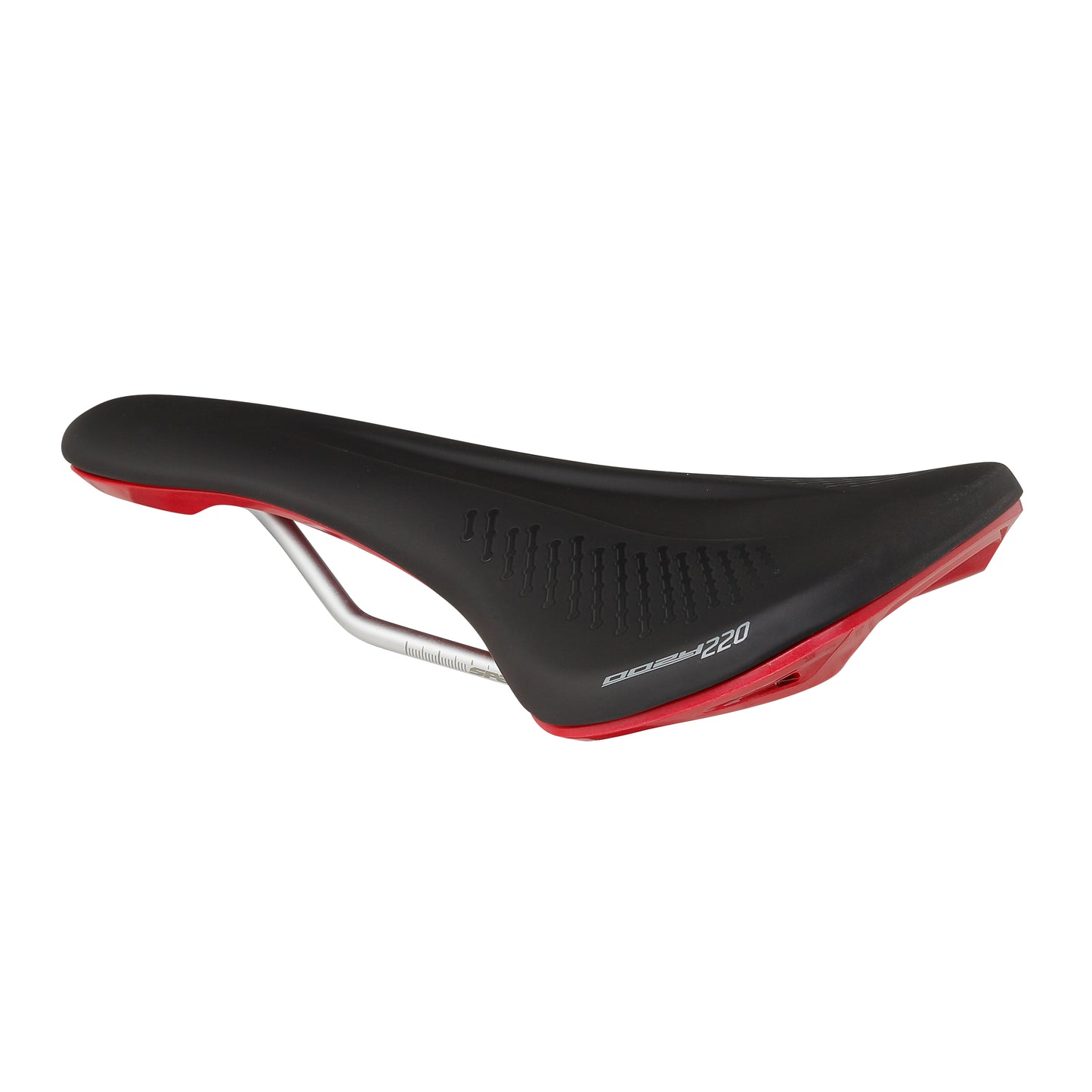 SPANK OOZY 220 144 mm sadel CrN/Ti skenor Röd