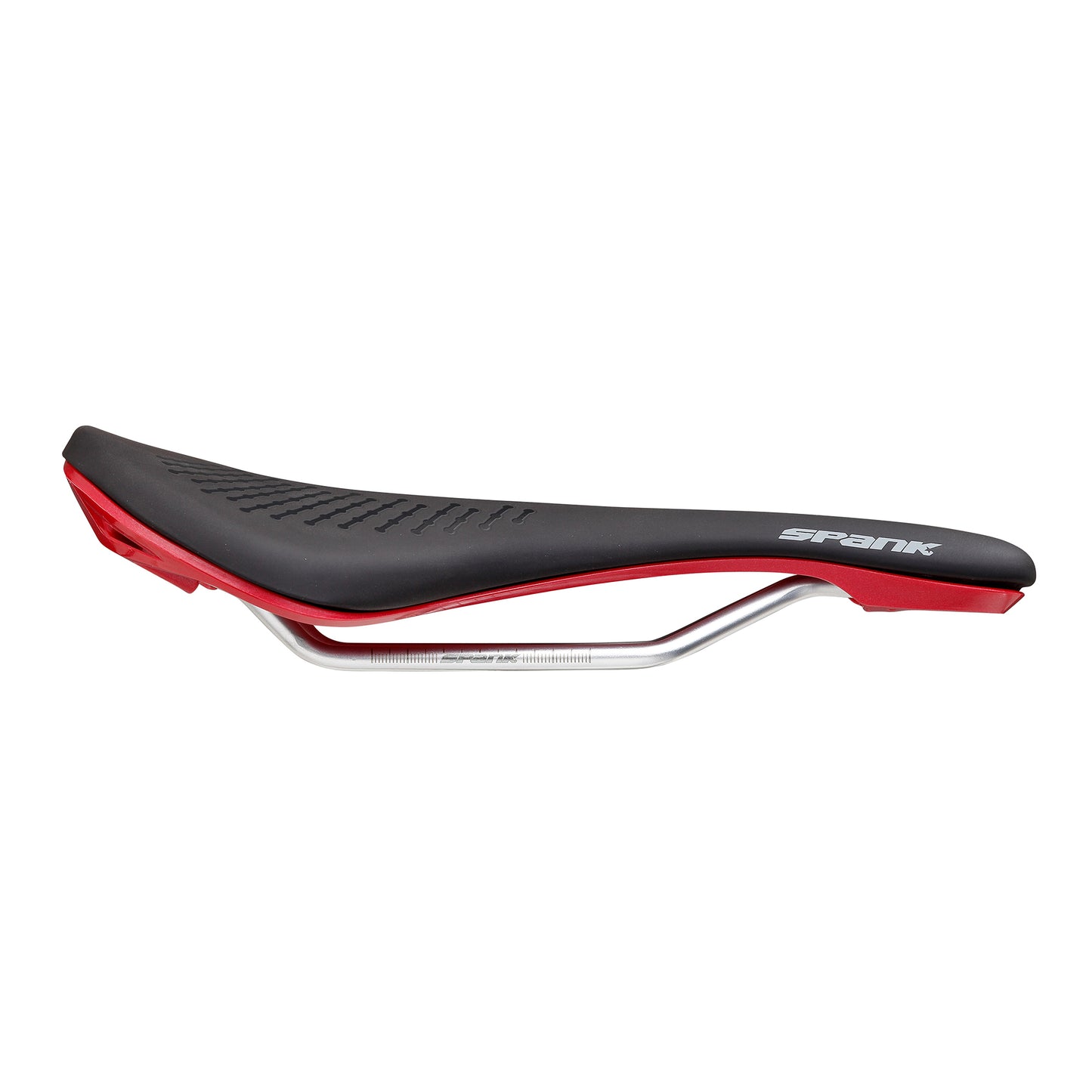 SPANK OOZY 220 144 mm sadel CrN/Ti skenor Röd