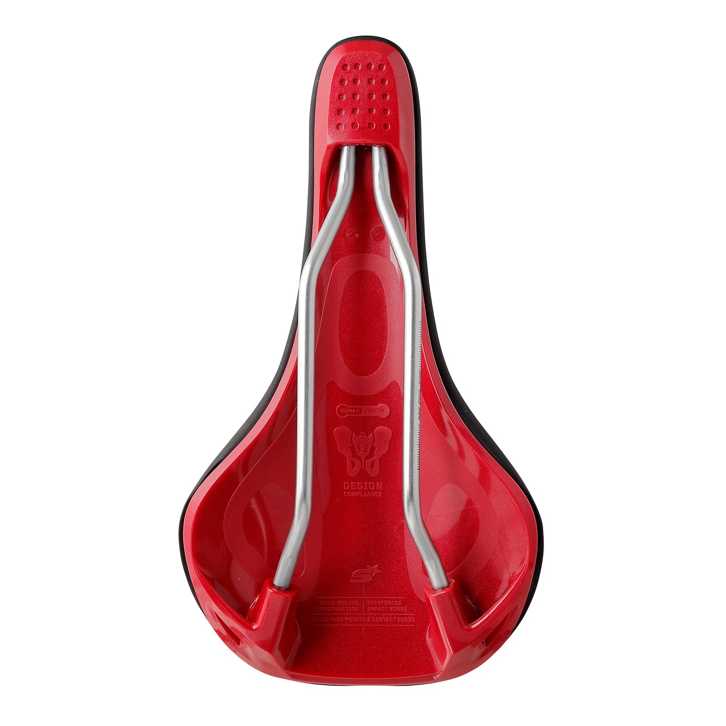 SPANK OOZY 220 144 mm sadel CrN/Ti skenor Röd