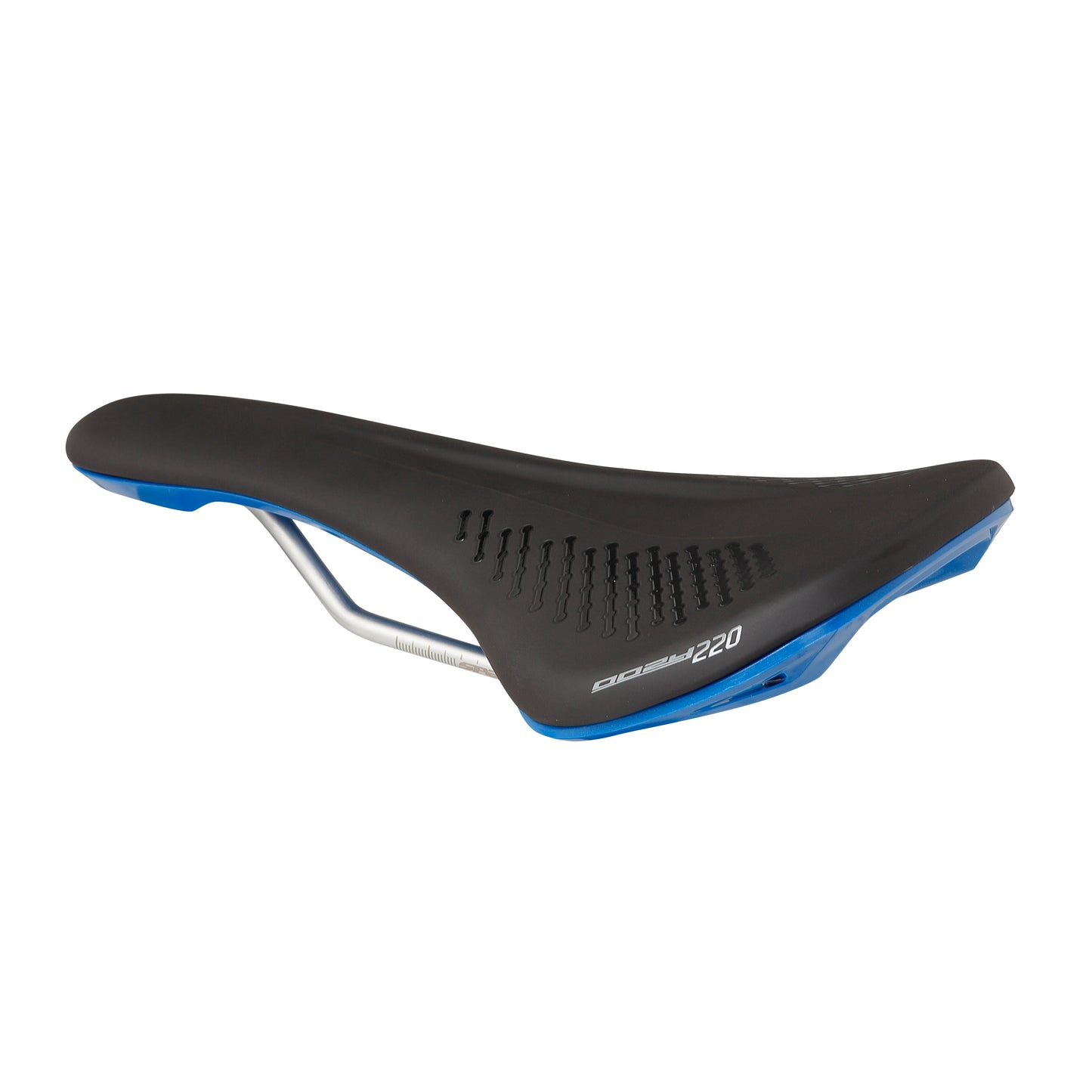 SPANK OOZY 220 144 mm sadel CrN/Ti skenor Blå
