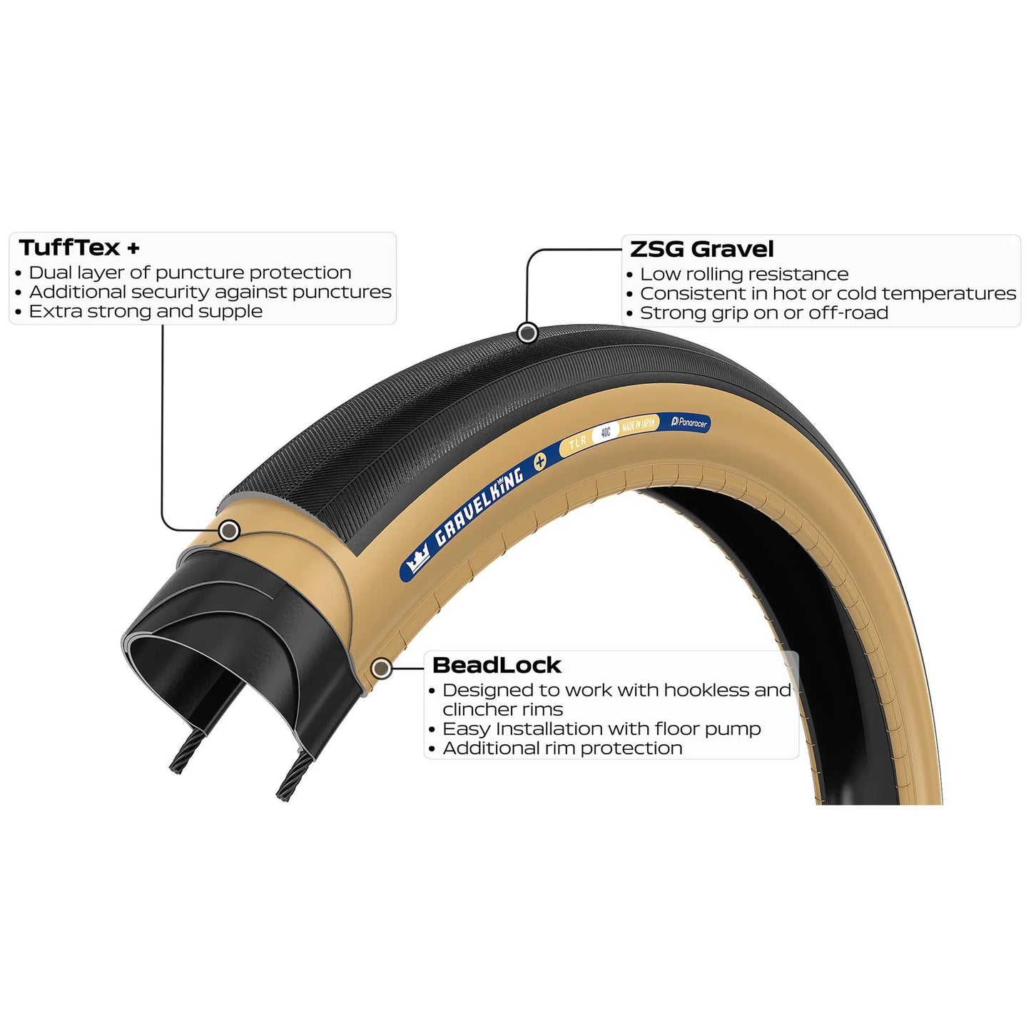PANARACER GRAVELKING SLICK+ TLR 700x35 Tubeless Ready Black däck