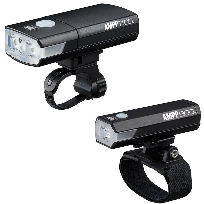 Frontbelysning CATEYE COMBO AMPP1100 och AMPP800 hörlurar