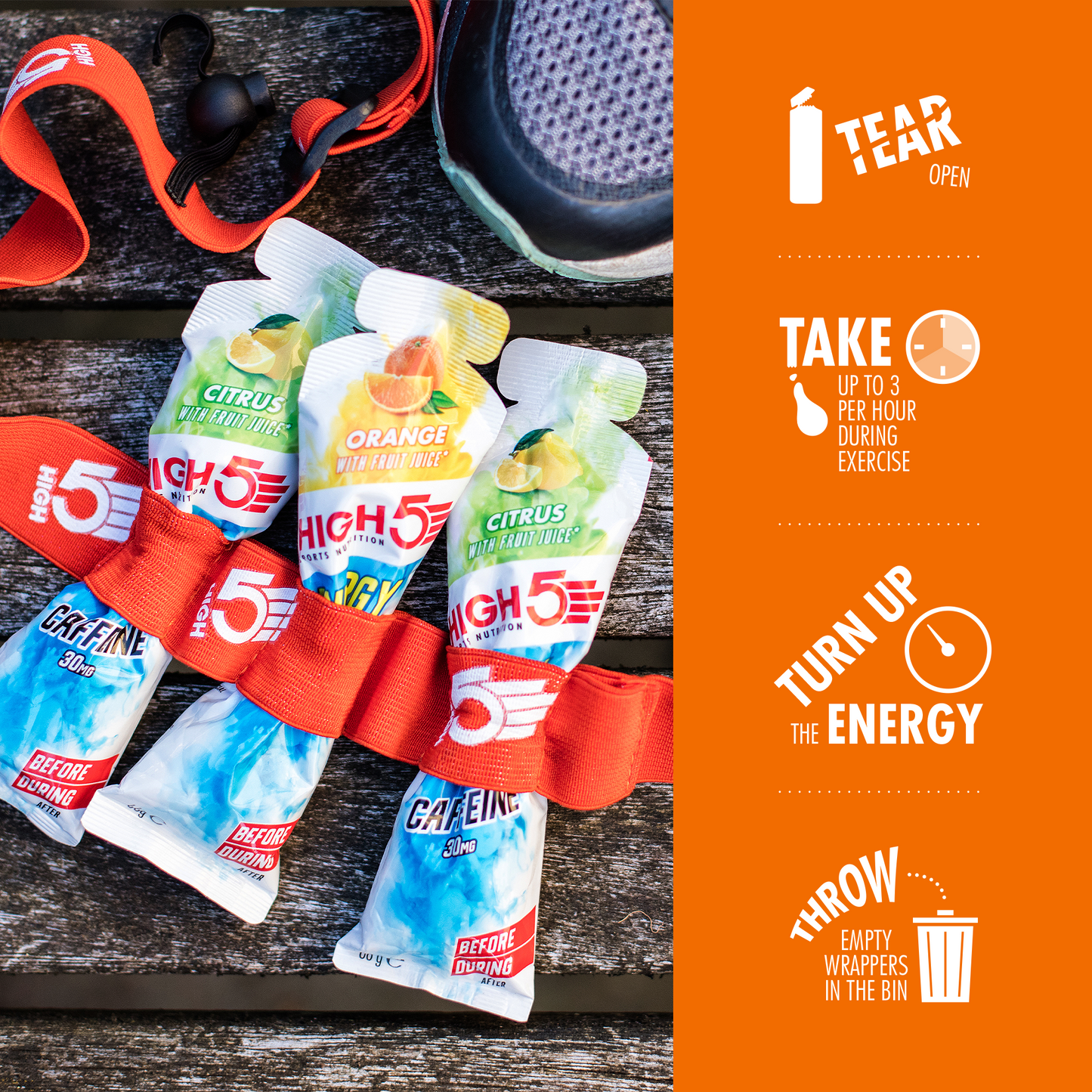 HIGH5 ENERGY GEL Aqua (66g) Orange
