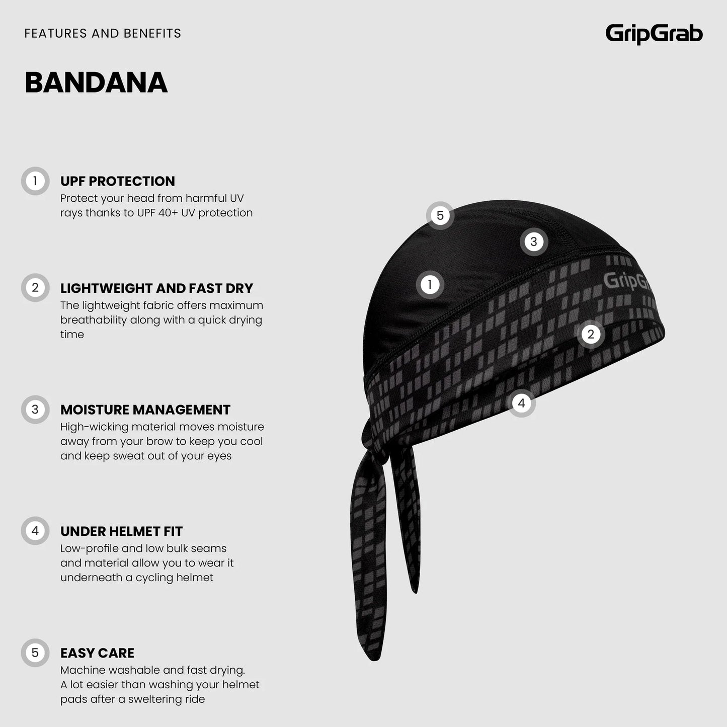 GRIPGRAB Black Bandana