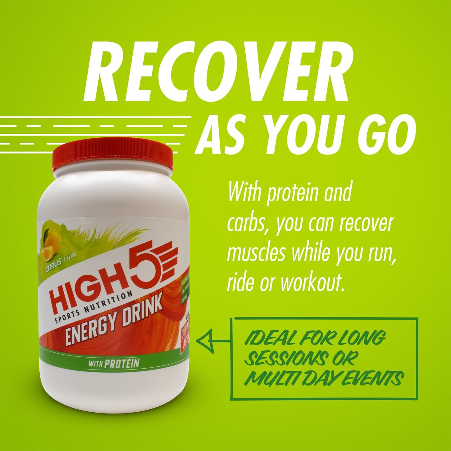 Energy Drink HIGH5 ENERGY DRINK PROTEIN (1.6kg) Lemon