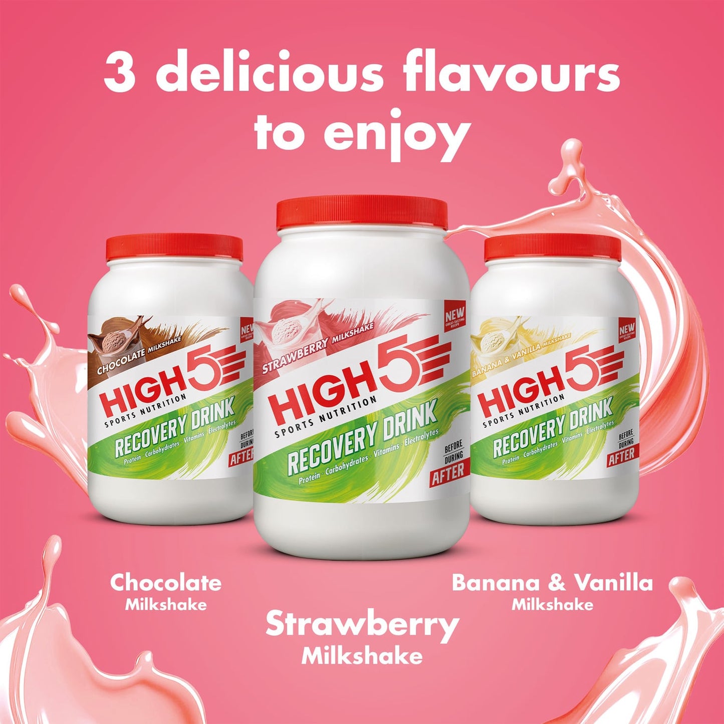 High5 RECOVERY DRINK (1,6 kg) Jordgubbsmilkshake