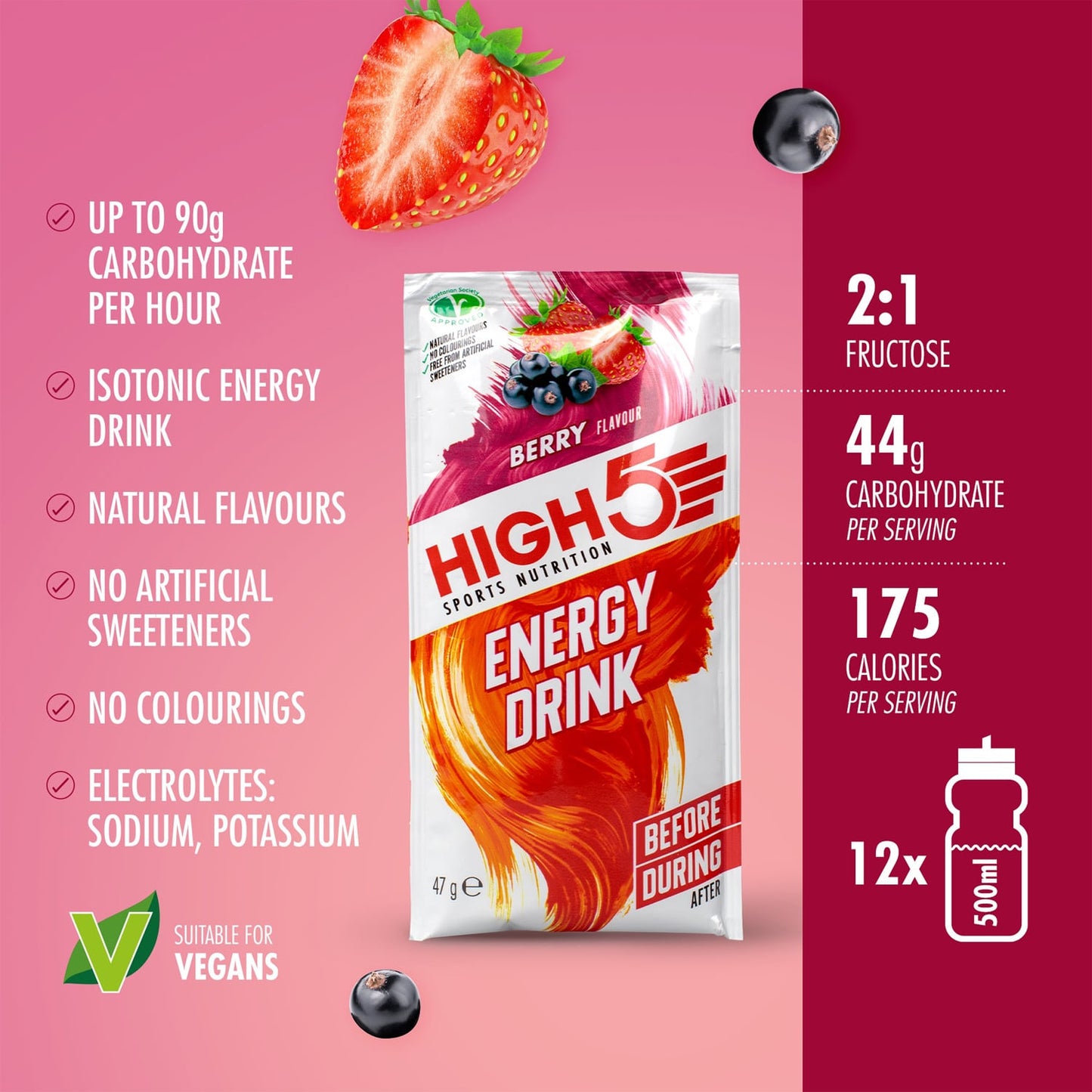 Energy Drink HIGH5 ENERGY DRINK (47g) Fruits Red
