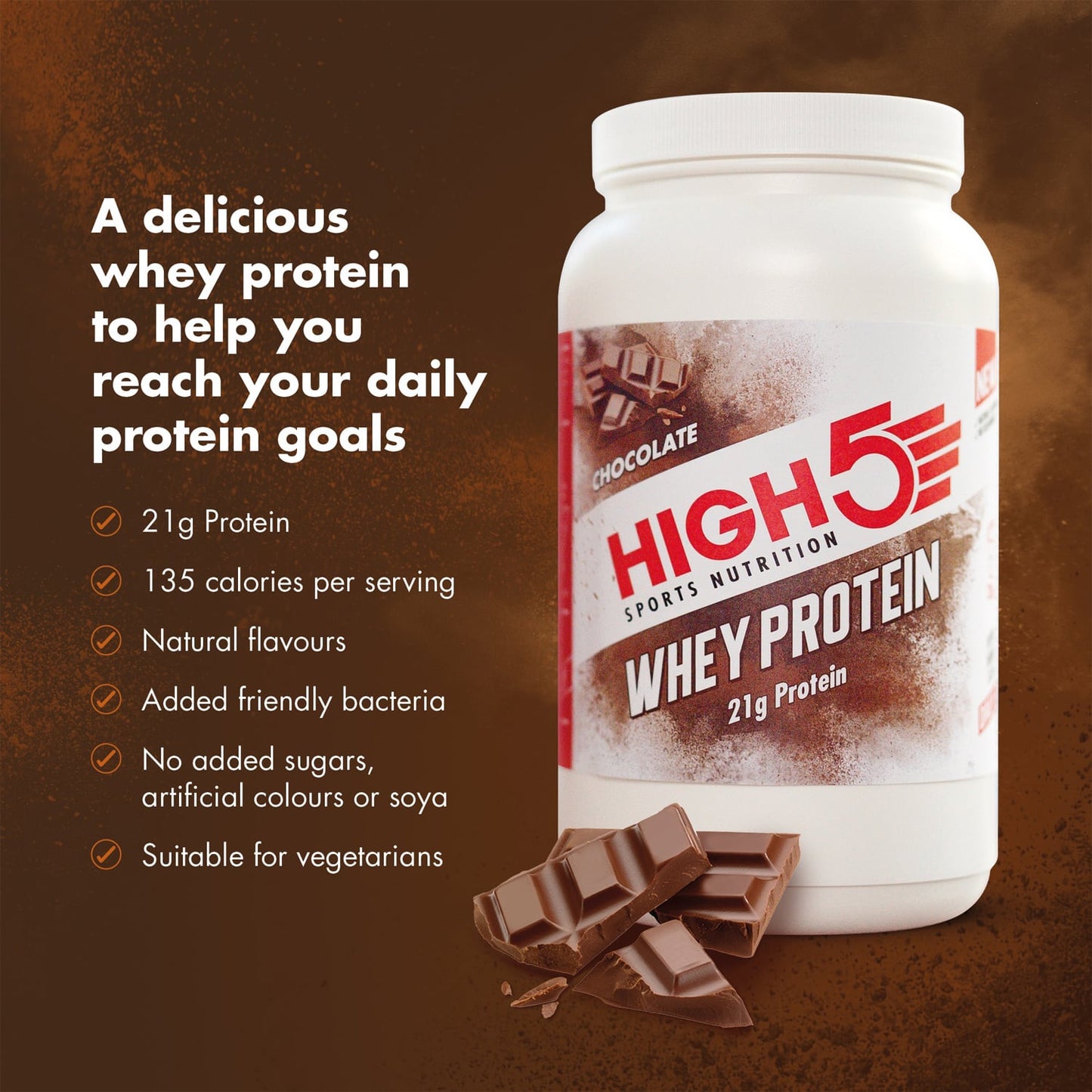 High5 WHEY PROTEIN Återhämtningsdryck (700g) Choklad
