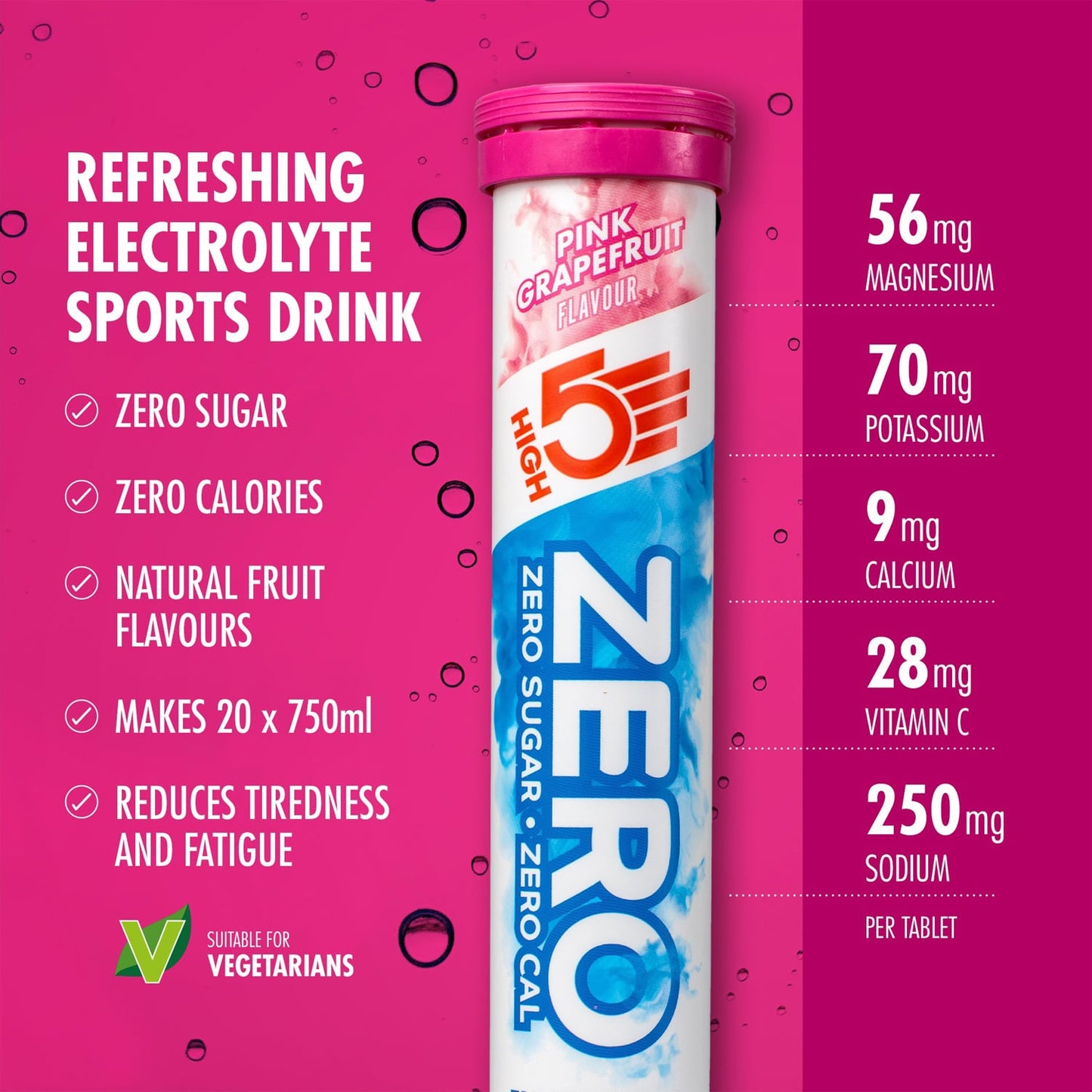 High5 ZERO Electrolyte Hydration (20 tabletter) Grapefrukt