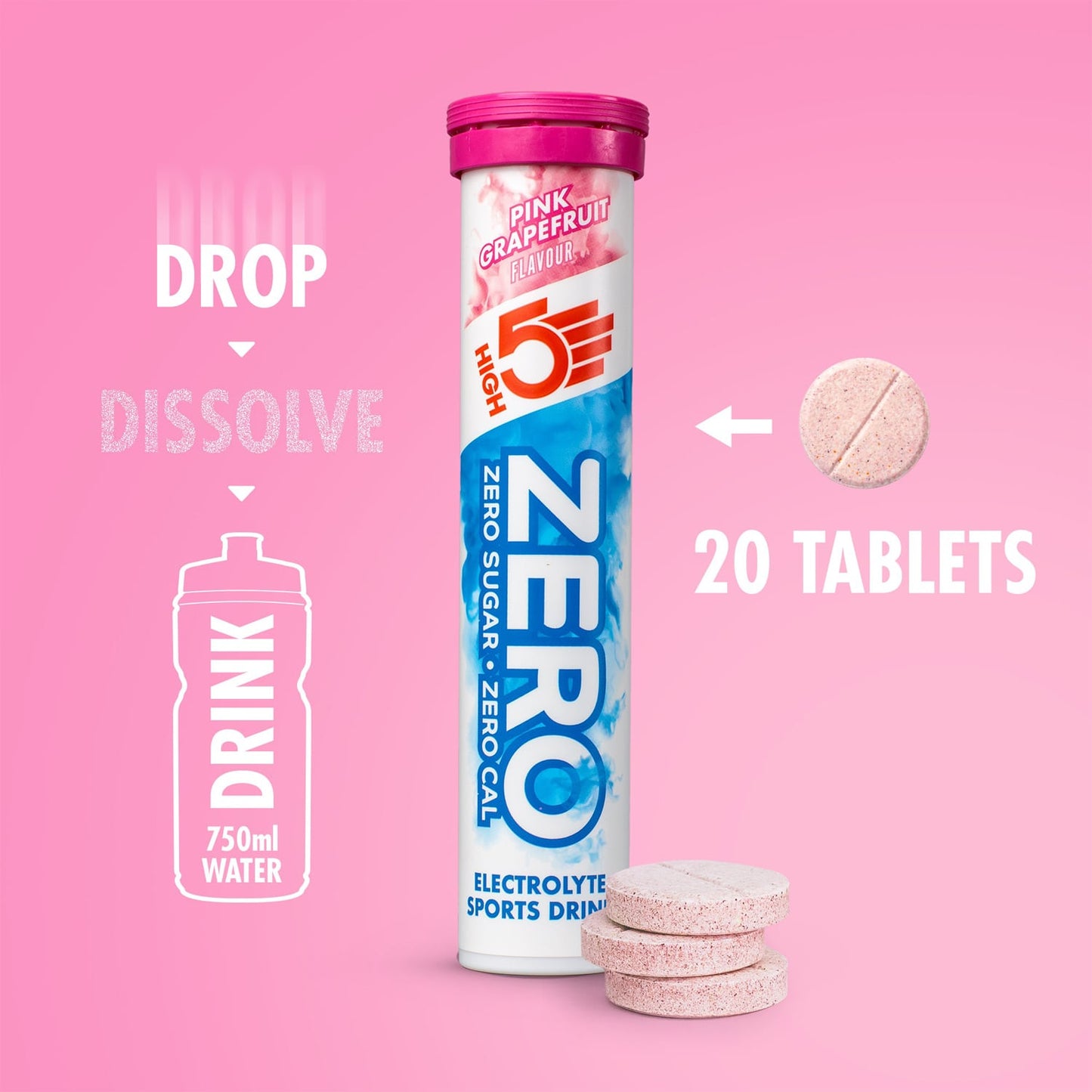 High5 ZERO Electrolyte Hydration (20 tabletter) Grapefrukt