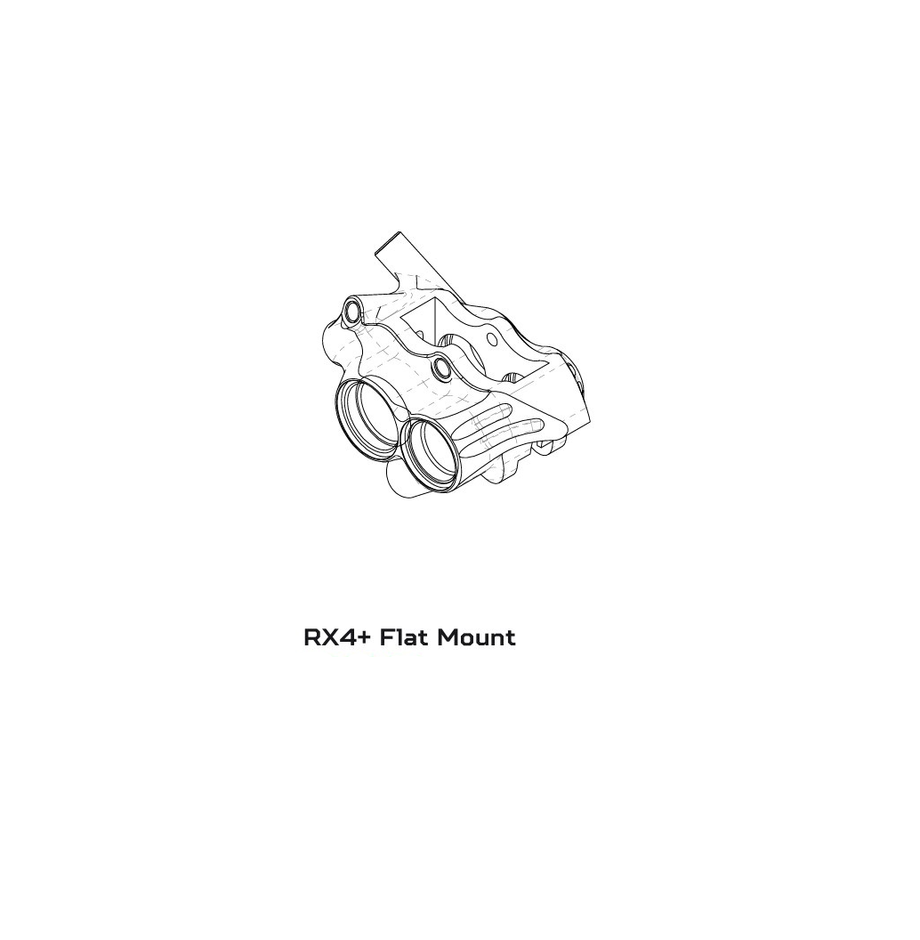 HOPE RX4+ FM 34mm 4 kolvar Mineral Silver Hydrauliskt bromsok