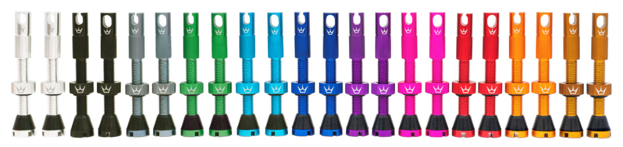 PEATY'S x Chris King MK2 Presta 42 mm Tubeless Valves (x2) Turquoise