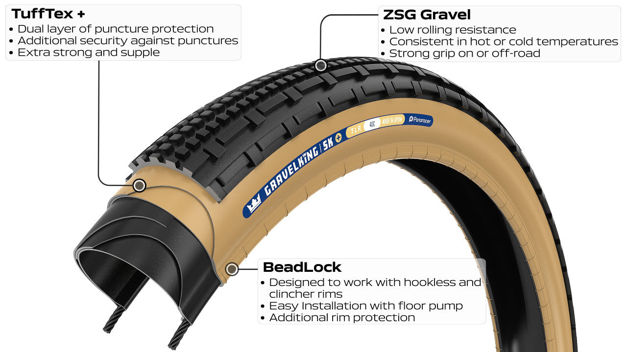 PANARACER GRAVELKING SK+ TLC 700x40c Tubeless Ready Svart däck