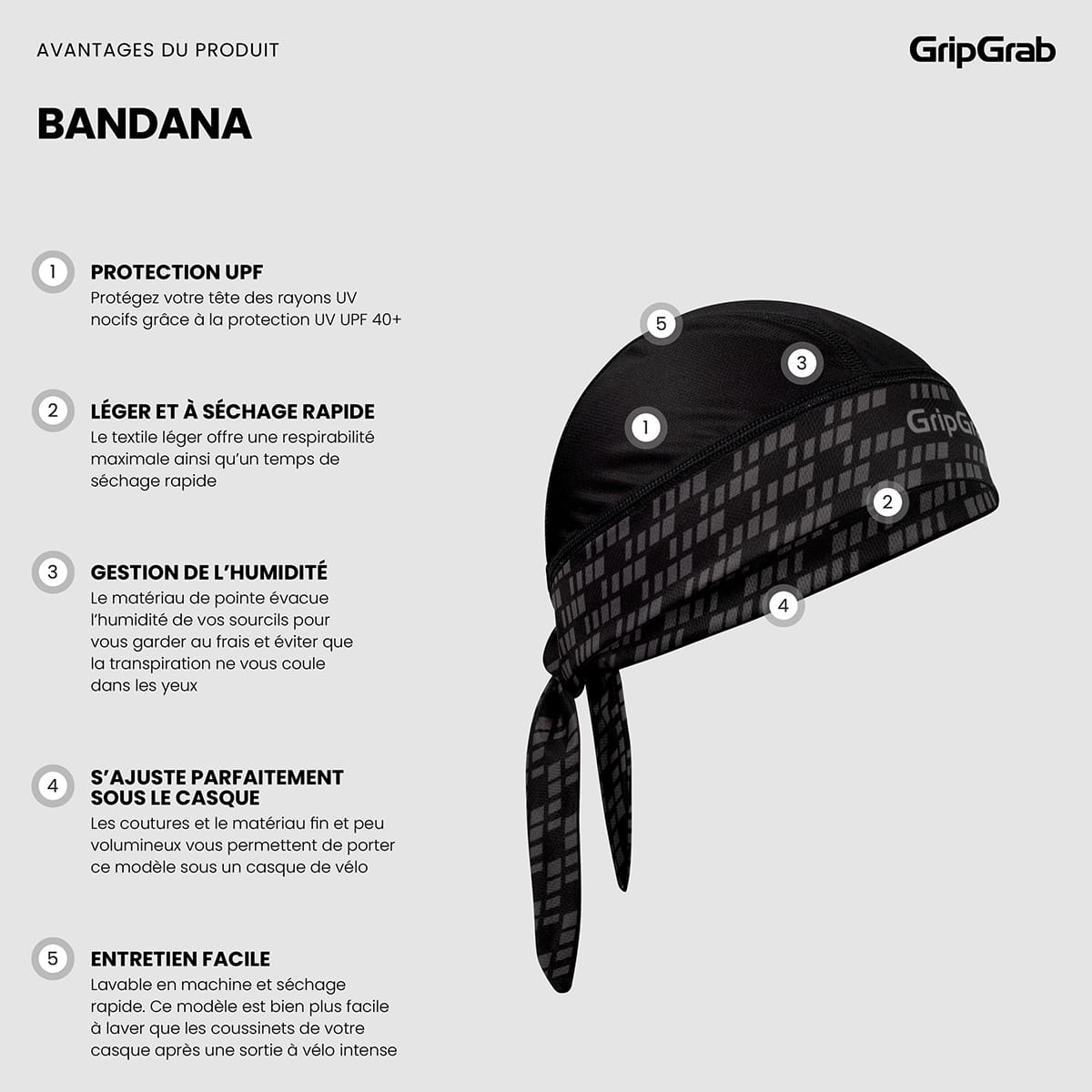 Bandana GRIPGRAB Svart