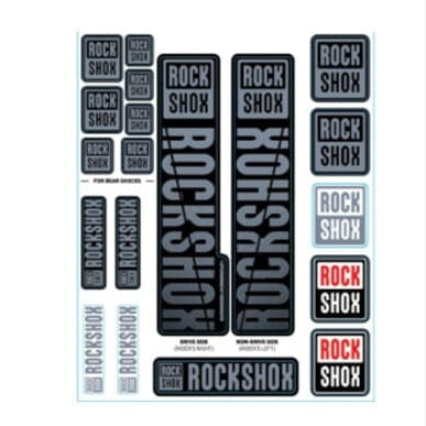 Kit Stickers pour Fourches Simple Té  ROCKSHOX Plongeurs 35 mm (2018+) Gris