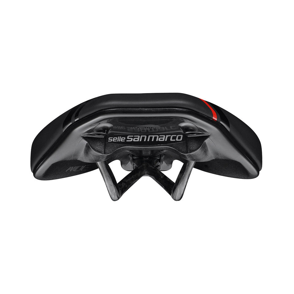 Sadel SAN MARCO GROUND SHORT OPEN-FIT CARBON FX 155mm Svart
