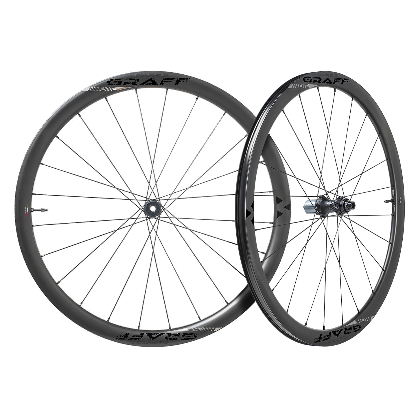 Pair of MICHE CARBO GRAFF EVO DISC Tubeless Ready Wheels (Center Lock)