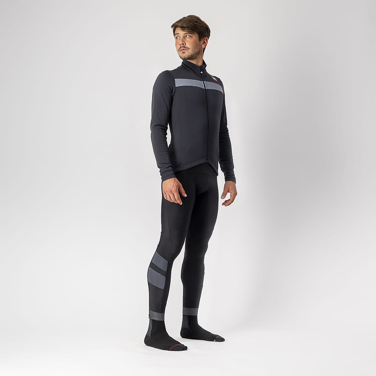 CASTELLI PURO 3 FZ Långärmad Jersey Svart/Grå