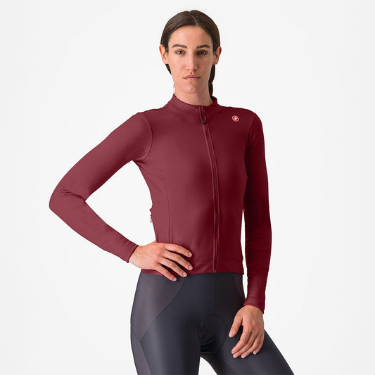 CASTELLI ESPRESSO THERMAL Långärmad Jersey Bordeaux, dam