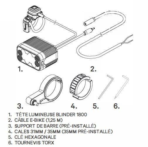 Frontbelysning KNOG BLINDER E 1800