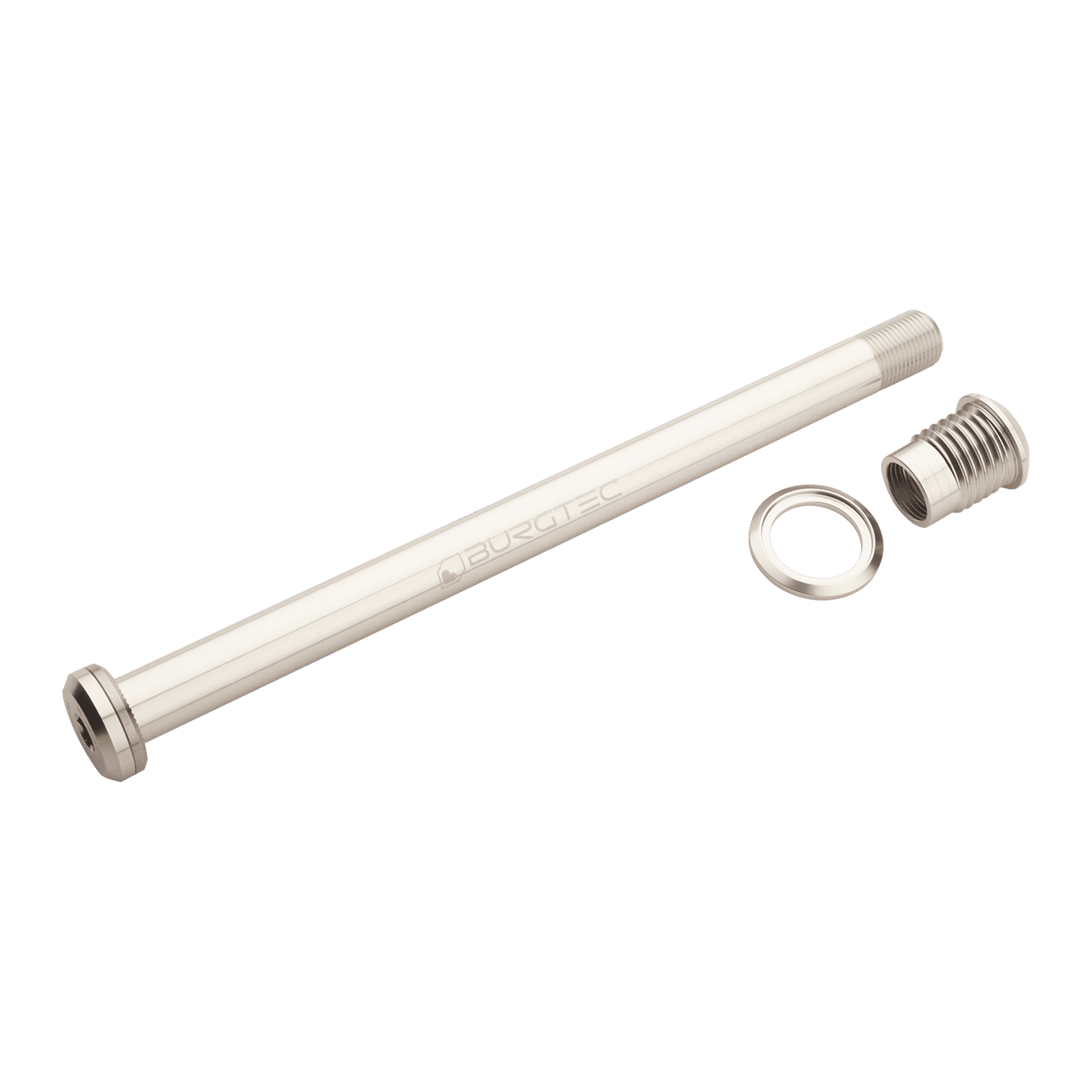 BURGTEC 173,7 mm bakhjulsaxel för Santa Cruz-ramar Silver