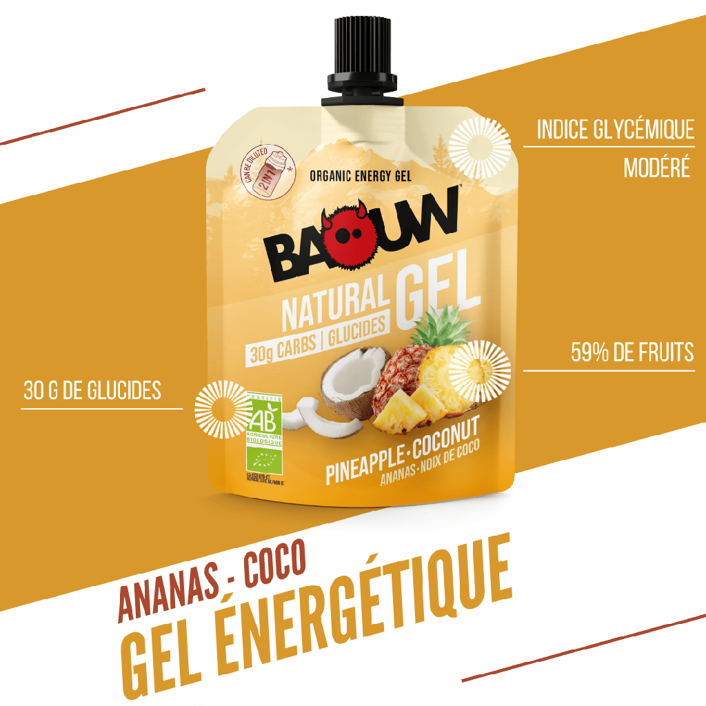 BAOUW Ekologisk energigel med ananas och kokosnöt (85 g)