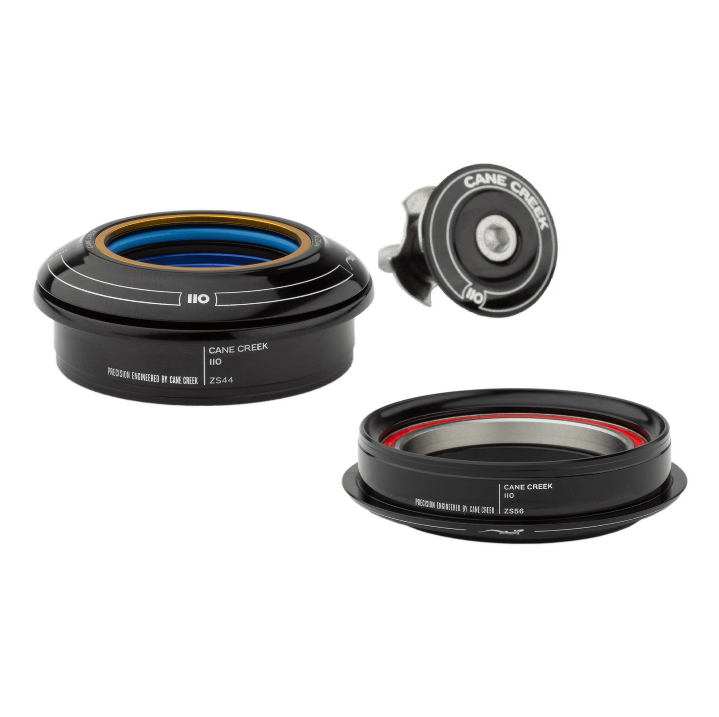 Headset CANE CREEK 110 Tapered , 1 1/8"-1,5", ZS44/28,6/H8 | ZS56/40, kort, svart