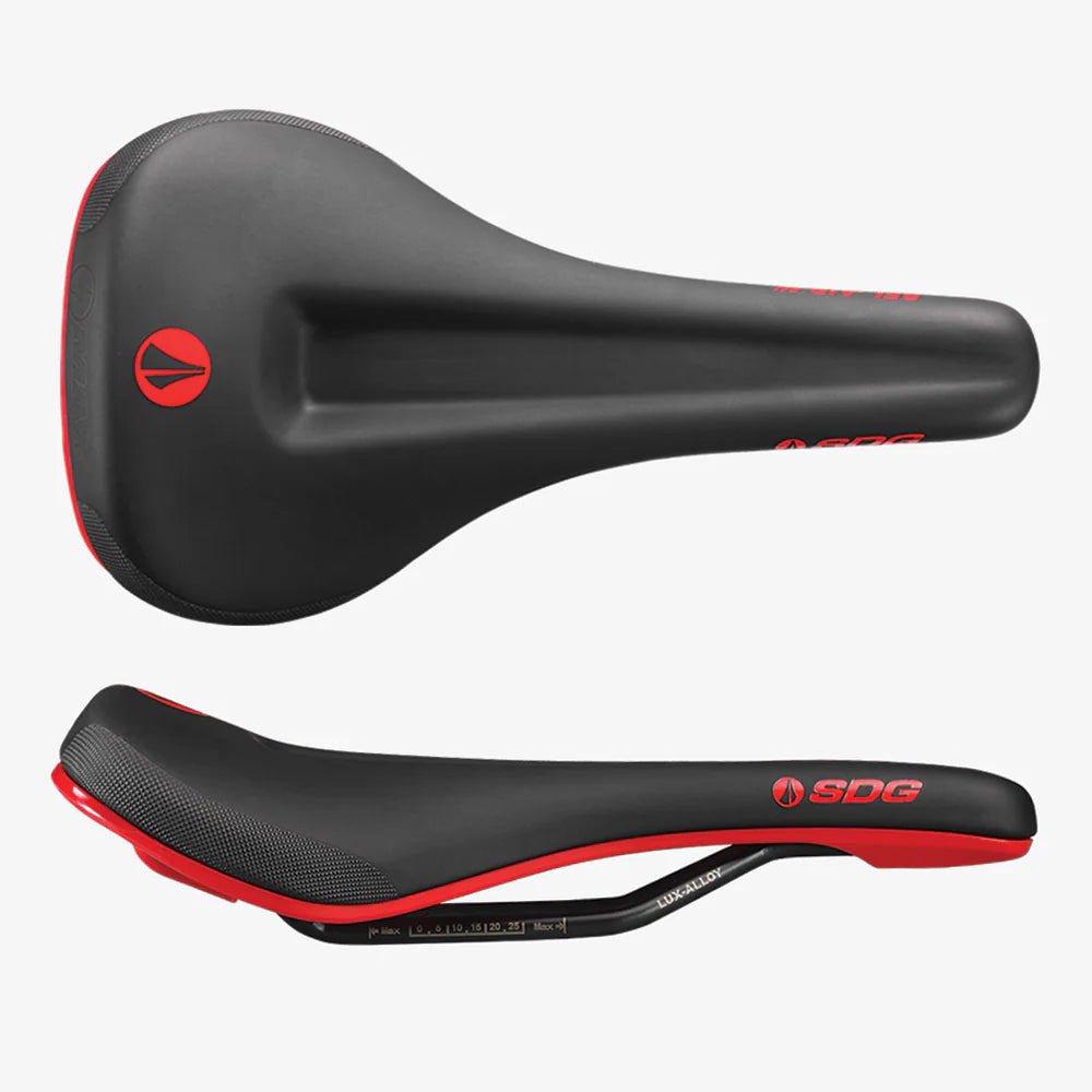 Sadel SDG BEL-AIR V3 MAX Lux-Alloy skenor Svart/Röd