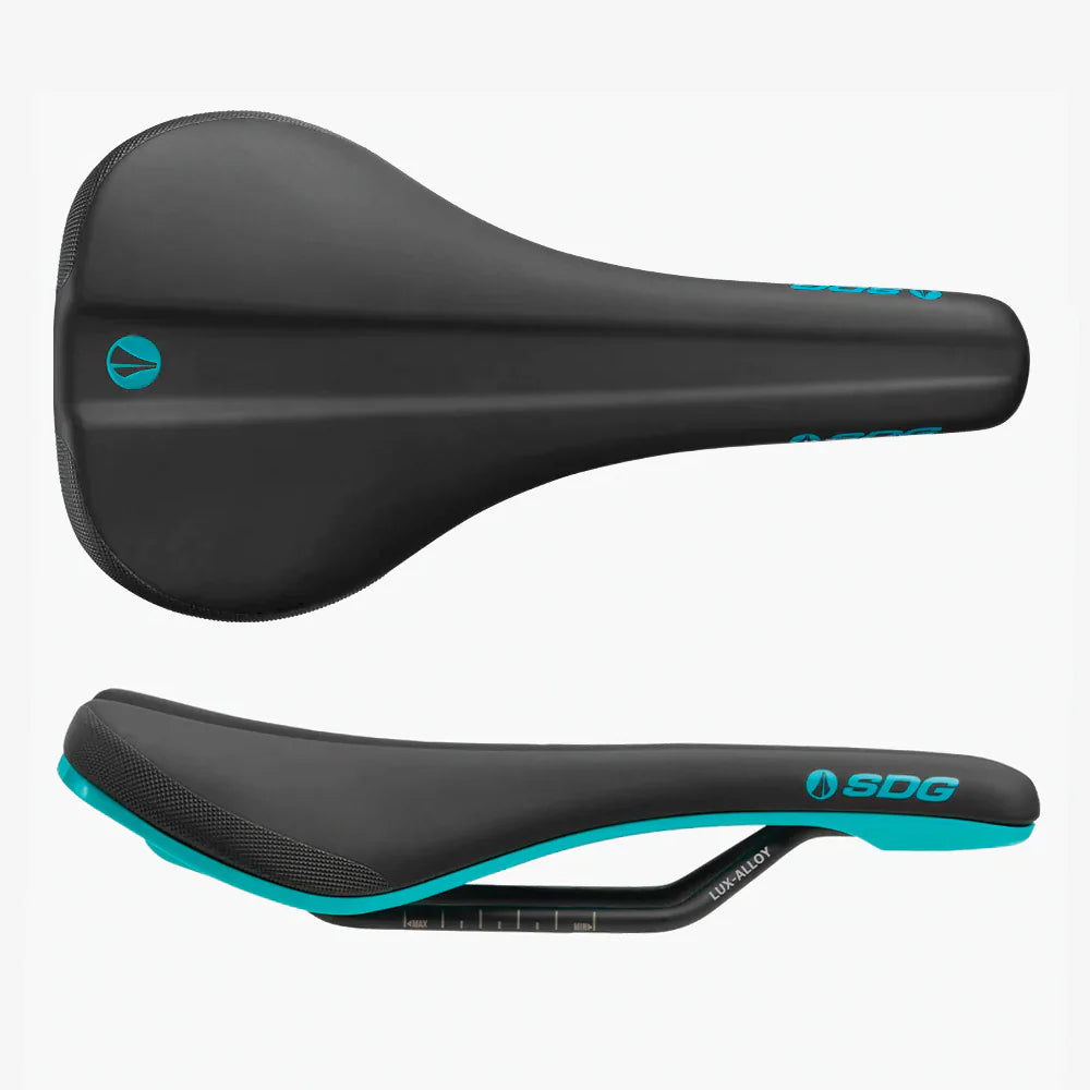 SDG BEL-AIR V3 Rails Lux Alloy Saddle Svart/Turkos